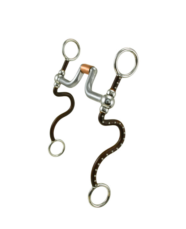 Tom Balding Long Cavalry Shank Ball Hinge Port Bit Copper Inlay