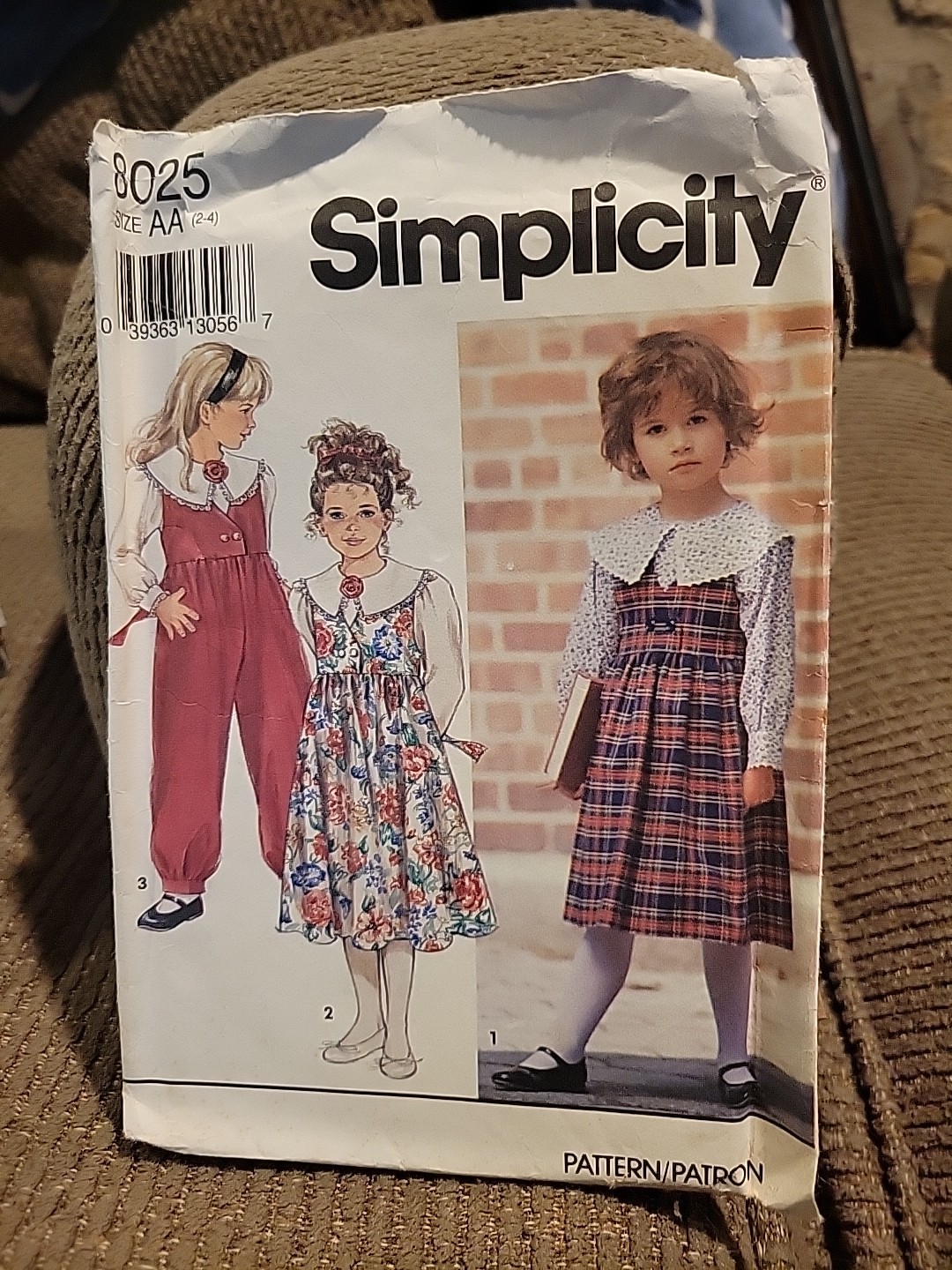 Simplicity Pattern 8025 Child's Blouse Jumper & Jumpsuit Size 2