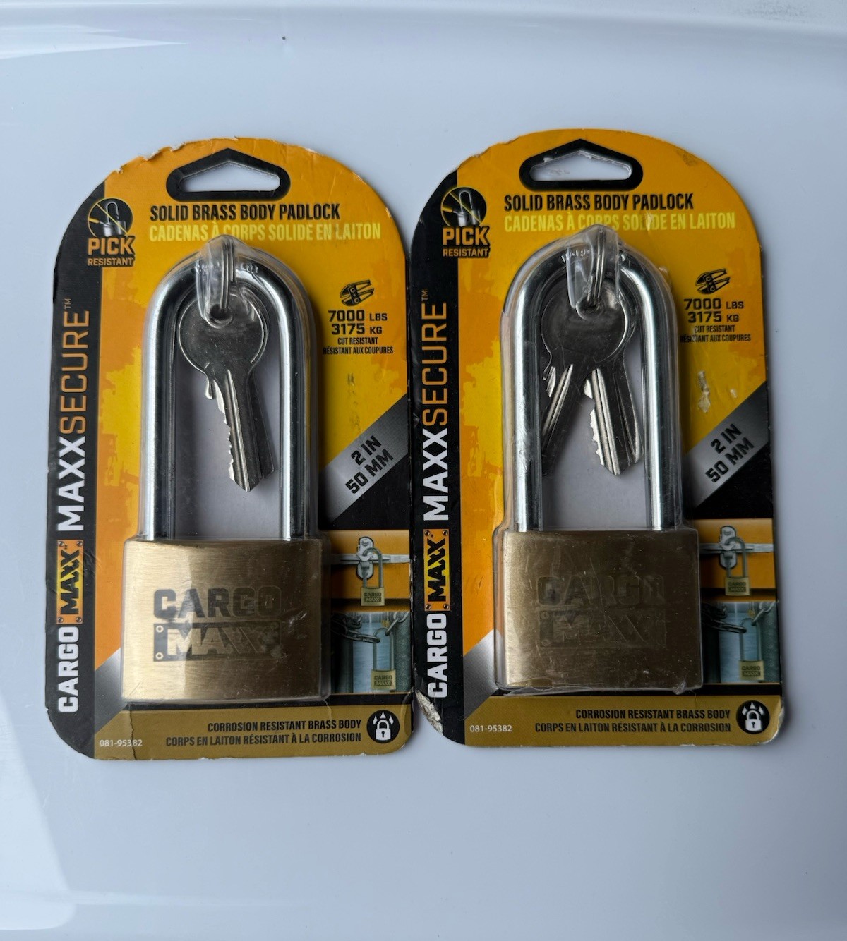 Cargo Maxx Brass Padlock with Keys  Lynco Products 2” Lot of 2