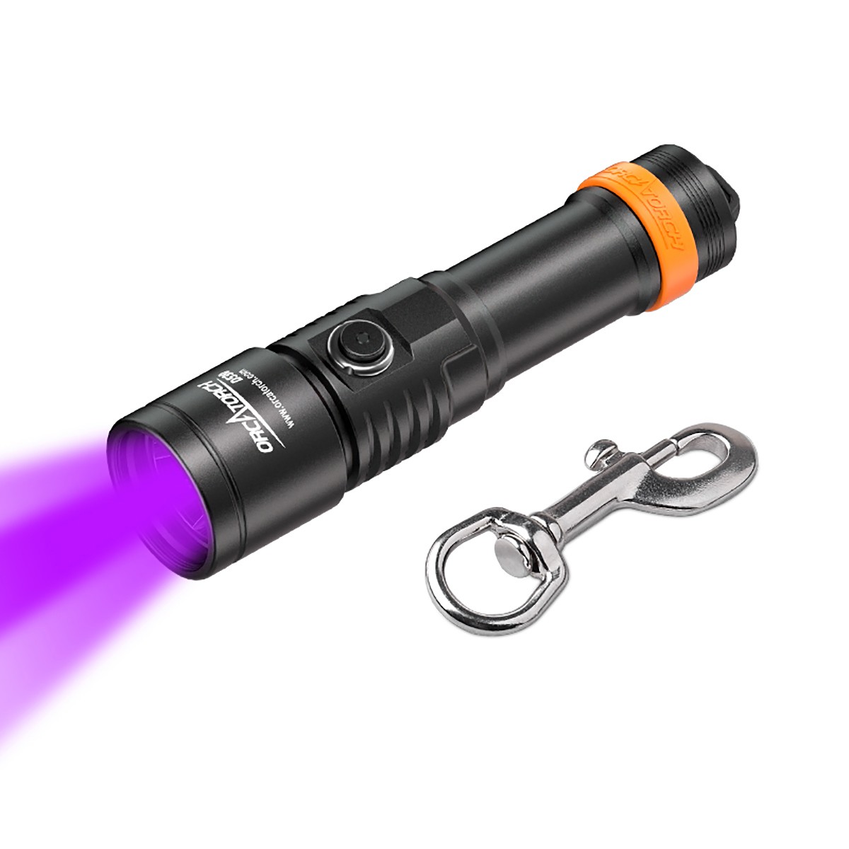 Orcatorch D530 1300 Lumens UV Dive Light with SH01 Snap Hook
