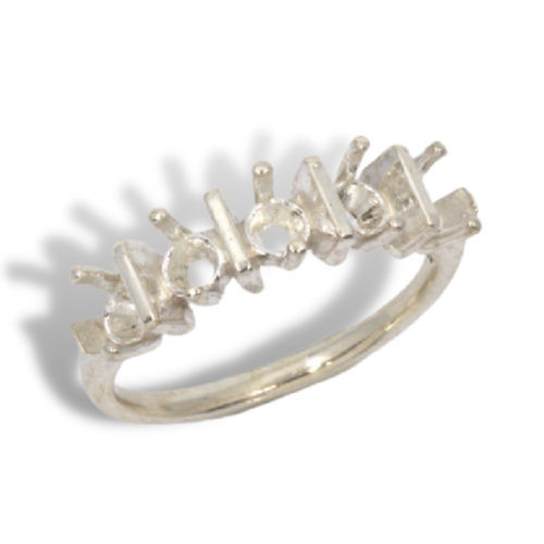 Five Stone (5) Princess Cut Mothers Ring Mounting