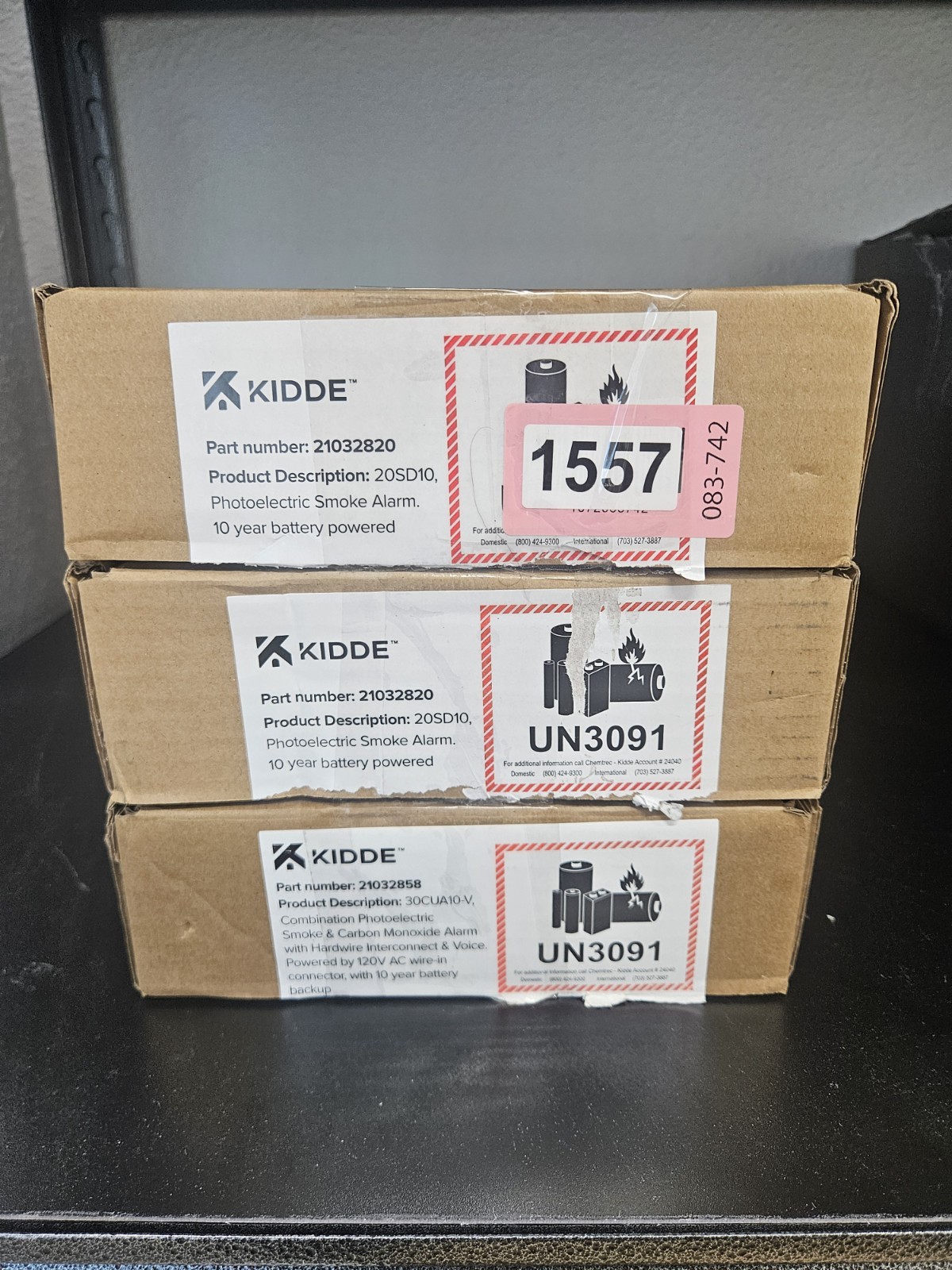 Bundle Of 3 Kidde Photoelectric Smoke Alarms, x2 Model 20SD10, x1 Model 30CUA10