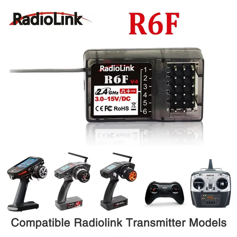 Receiver RX Radiolink R6F 6CH 2.4GHz RC Car Boat RC6GS RC4GS T8FB T8S Parts
