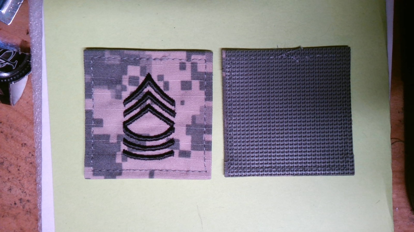 MILITARY PATCH US ARMY MSG MASTER SERGEANT RANK HOOK & LOOP FOR ACU UNIFORM