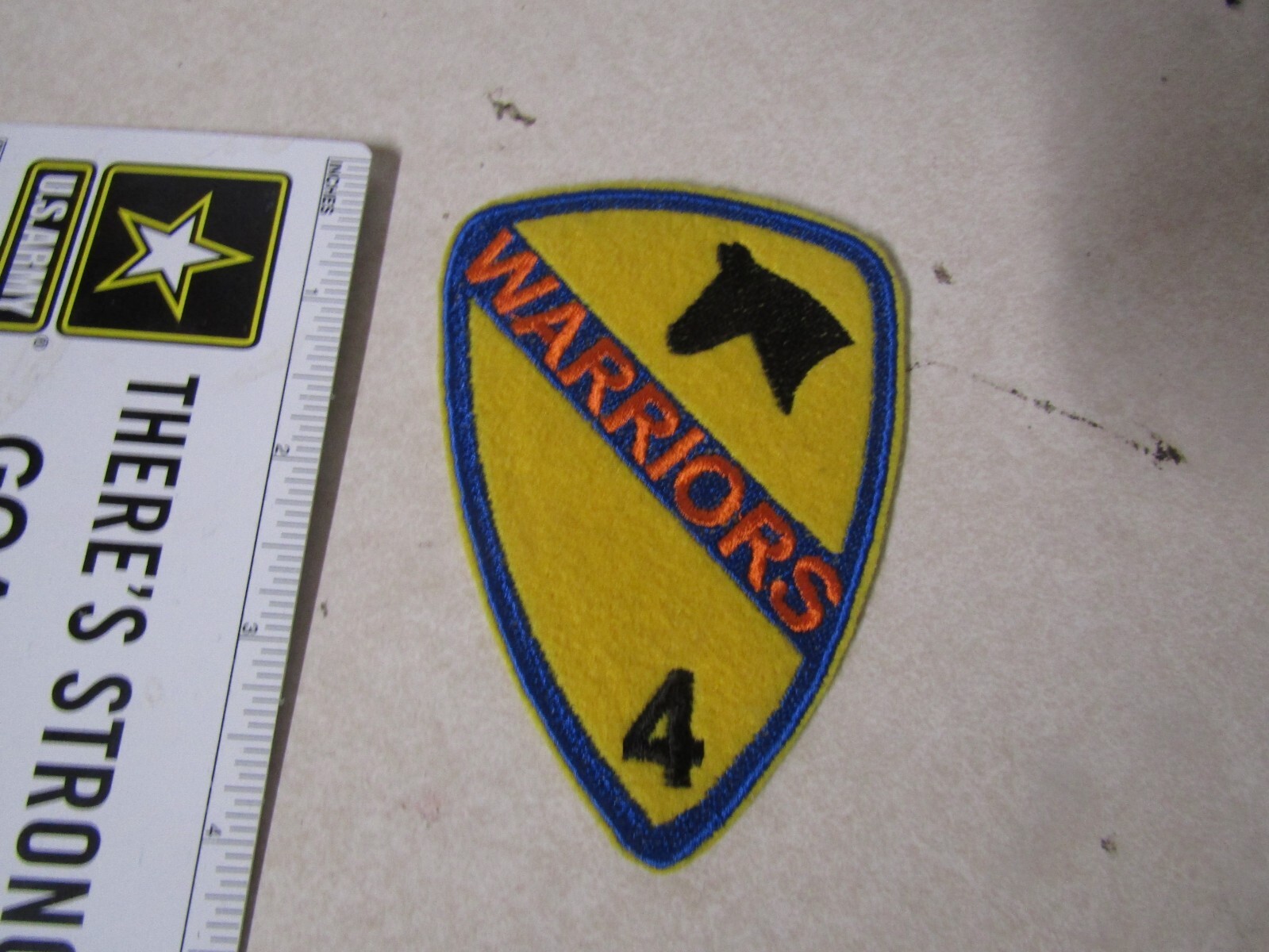 MILITARY PATCH OLDER SEW ON 1ST CAVALRY DIVISION 4 WARRIORS