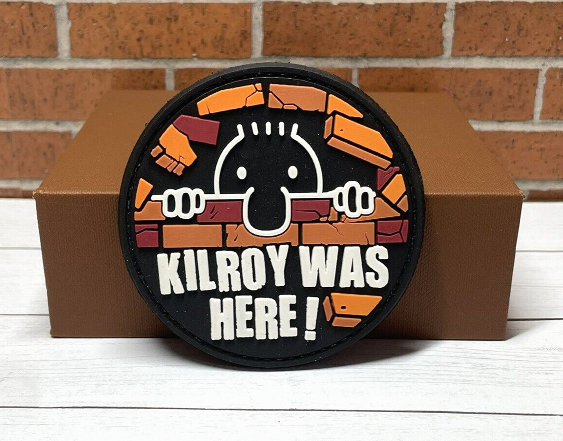 Kilroy PVC Tactical Patch - Kilroy Was Here Patch - Hooked Back Morale Gun Patch