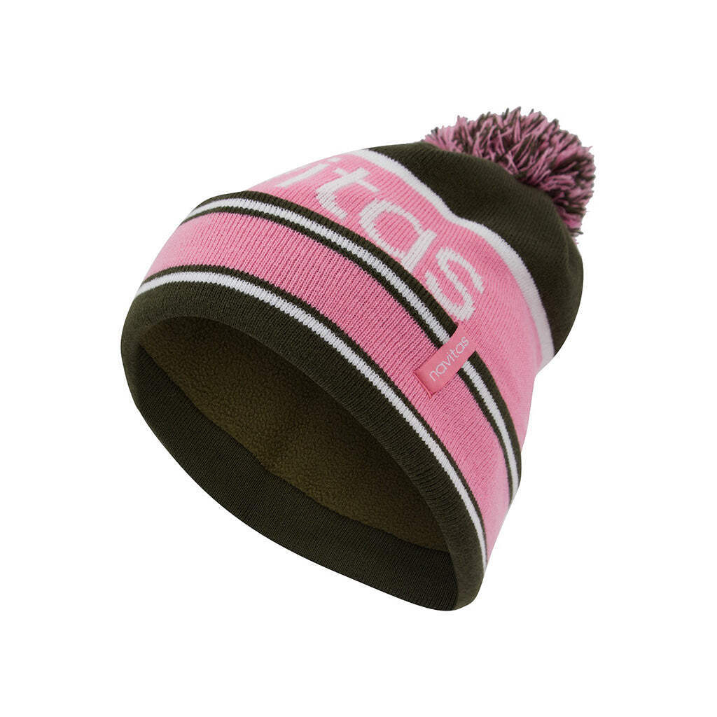 Navitas Womens Fleece Lined Bobble - Green & Pink - Carp Fishing Outdoor Hat
