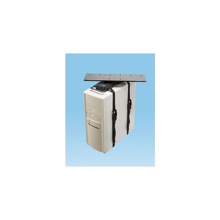 PC CPU Desktop Computer Desk Holder Under Desk Mount /w Swivel and Straps