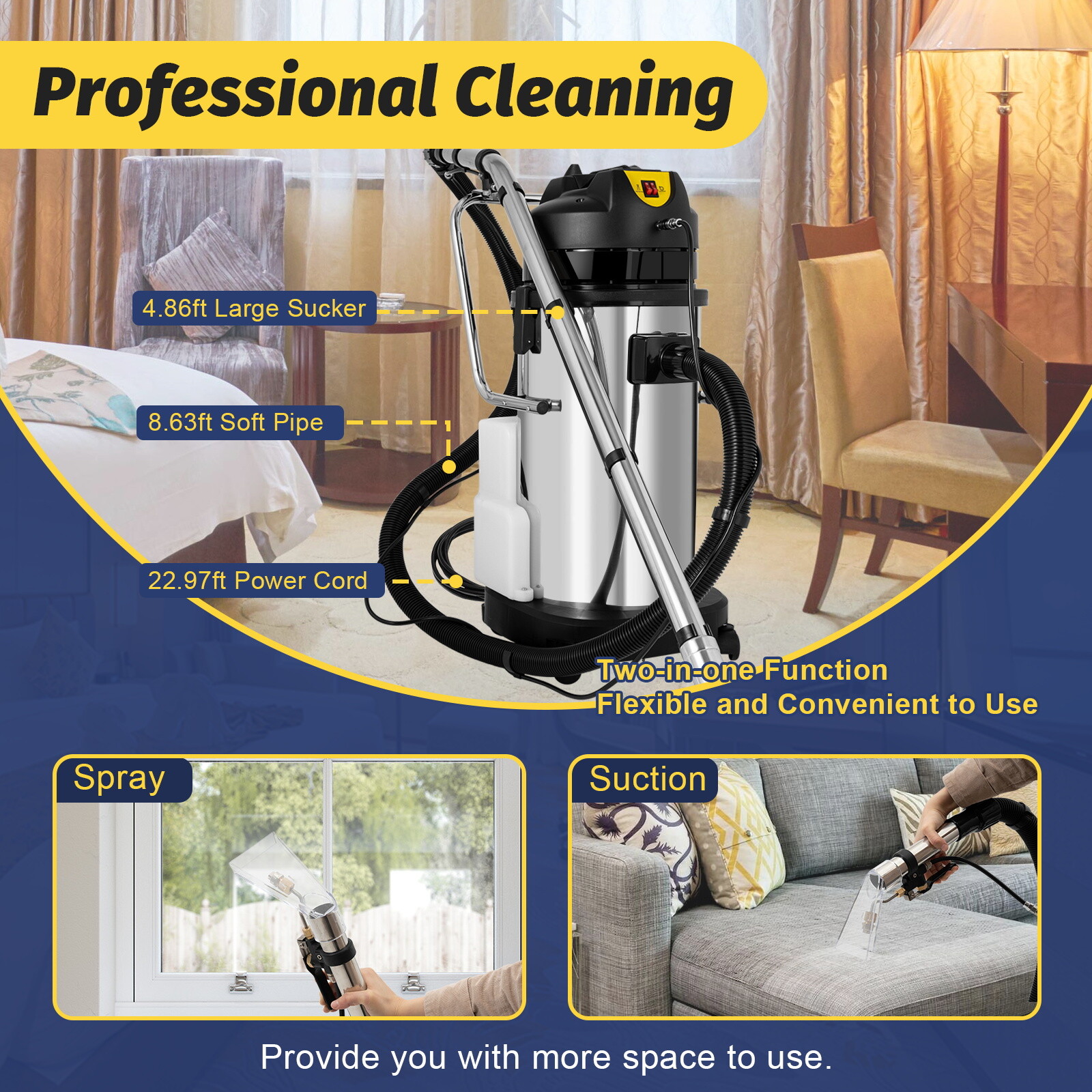 40L Commercial Cleaning Machine Vacuum Cleaner Extractor (NOT STEAM VERSION)