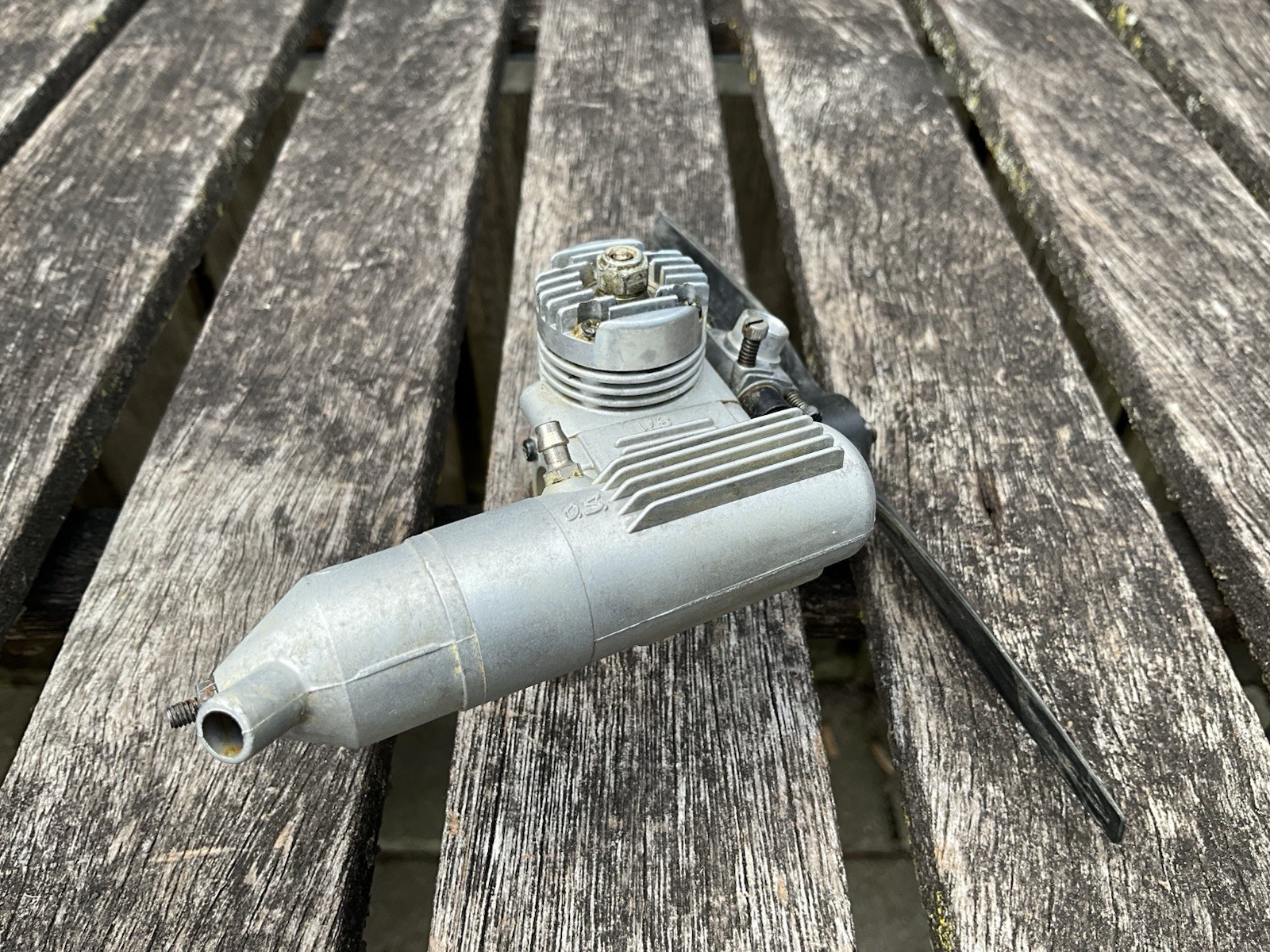 OS Max 10 FP R/C 2 STROKE GLOW ENGINE WITH MUFFLER, USED
