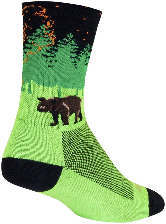SockGuy Crew Socks Small/Medium Green/Black/Brown