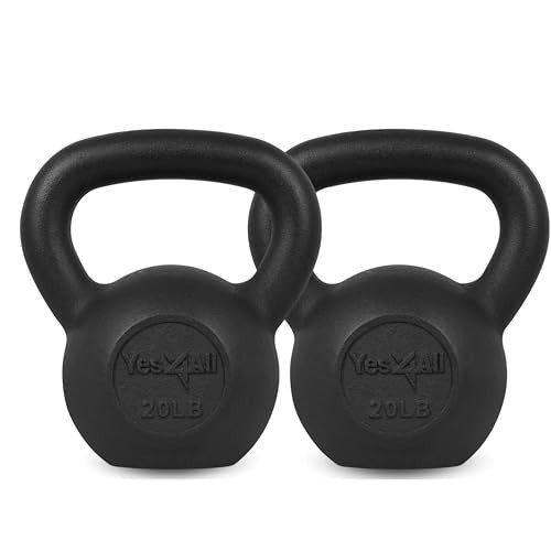 Adjustable Cast Iron Kettlebells 5-80 Lbs for Full Body Workout & Strength Train