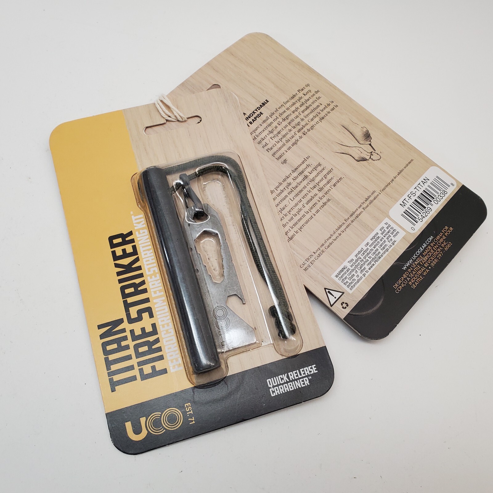 2x UCO TITAN FIRE STRIKER FERROCERIUM FIRE STARTING KIT WITH MULTITOOL STRIKER
