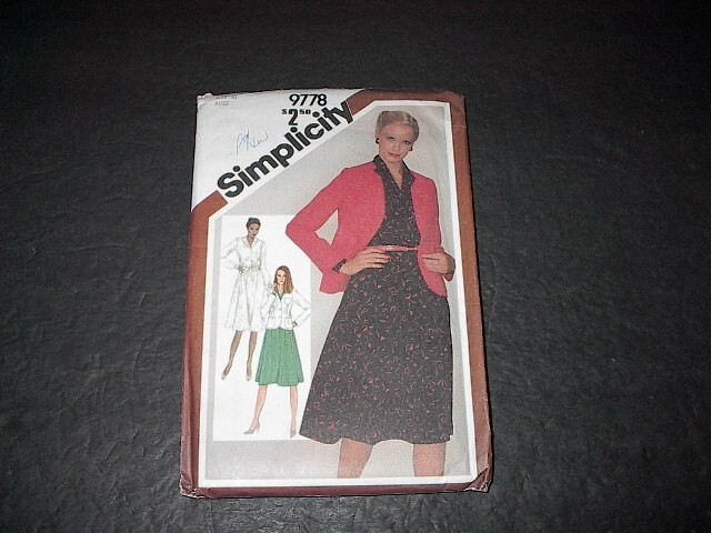 Simplicity Pattern 9778 Misses' Pullover Dress and Unlined Cardigan Jacket 10 UC