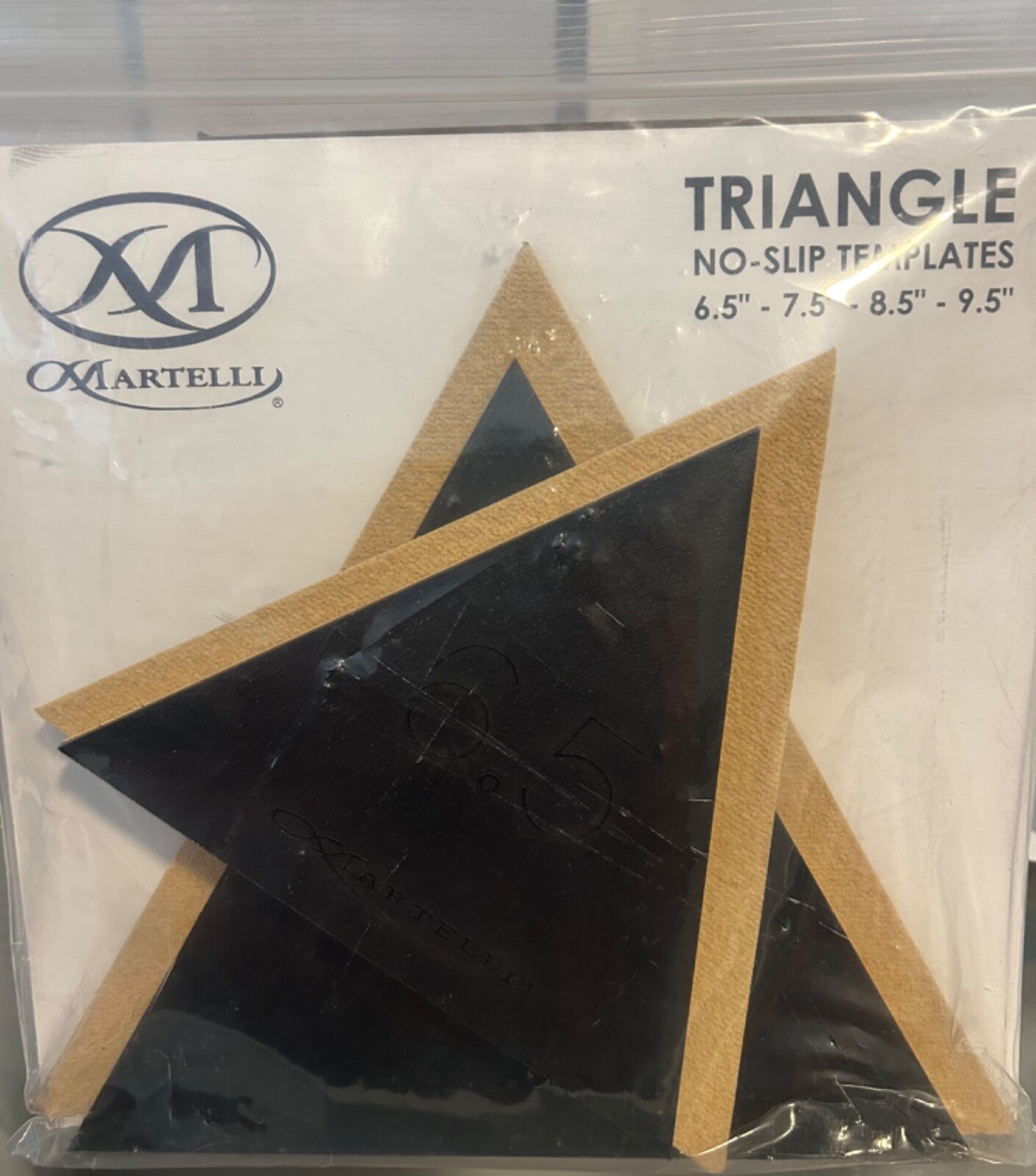 MARTELLI NOTIONS-#TTS-69 - NO-SLIP TRIANGLE TEMPLATES  - 6.5" - 9.5"