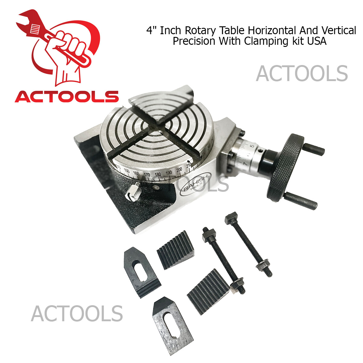 4" Inch Precision Rotary Table Horizontal And Vertical With Clamping kit USA