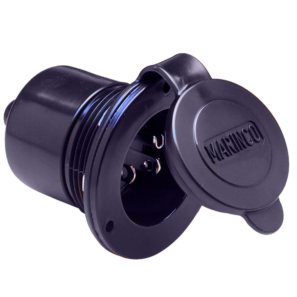 Marinco 150BBI On-Board Charger Inlet 15A 125V Bass Boat Power Port Black