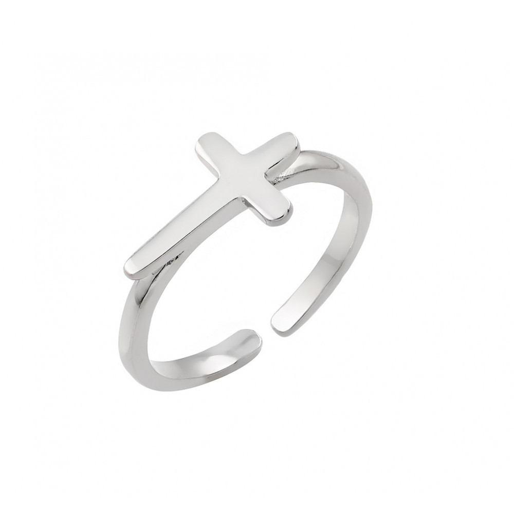 Sterling Silver Toe / Knuckle Cross Ring
