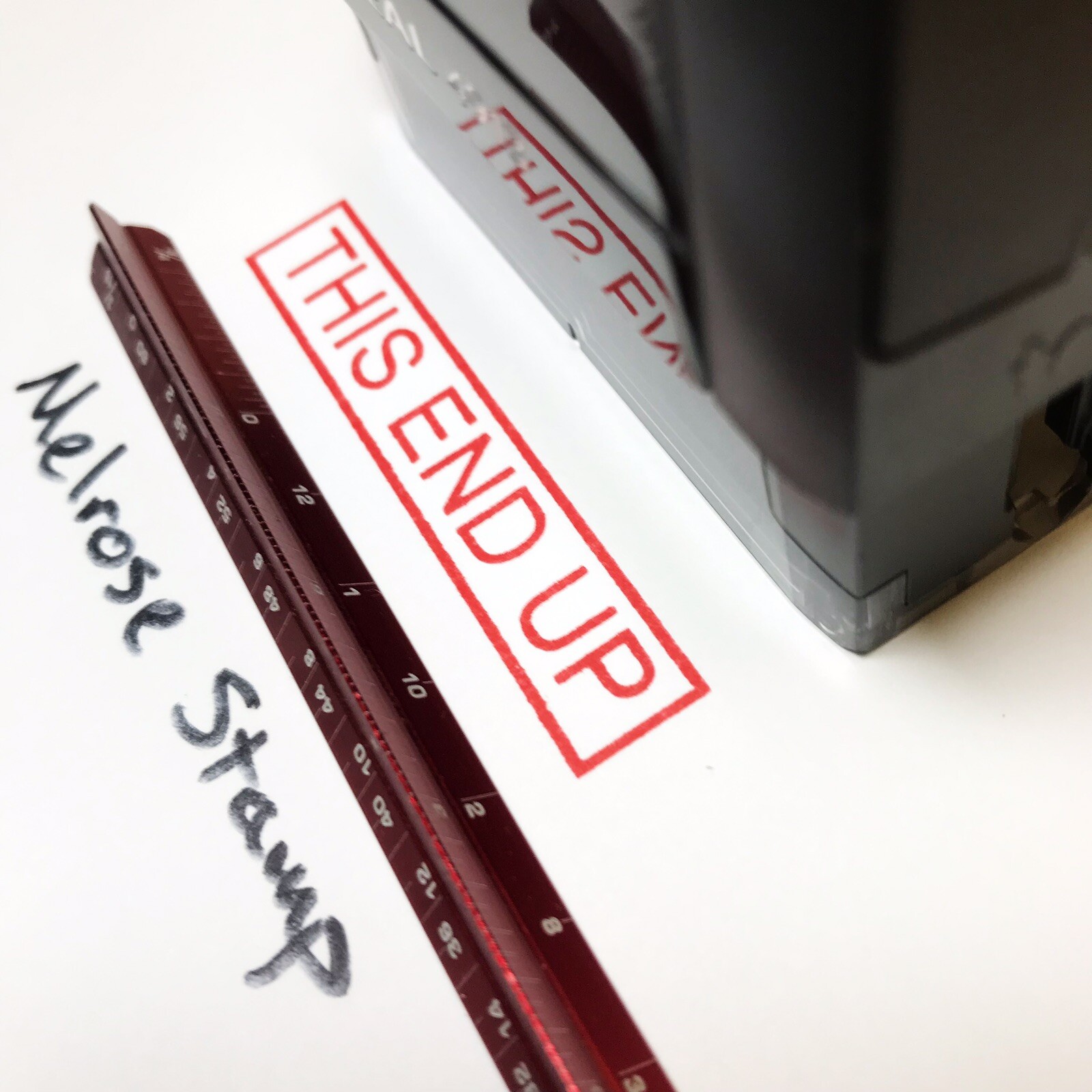 This End Up Rubber Stamp Red Ink Self Inking ideal 4913