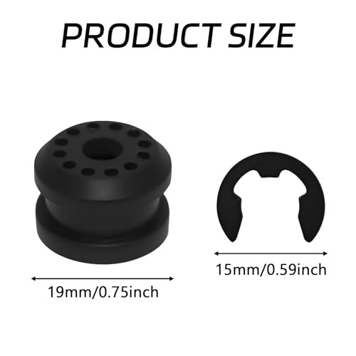 2PCS Transfer Case Shift Linkage Bushing with E-Clips, Transmission black