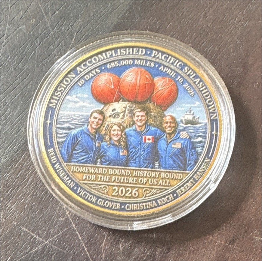 NASA Artemis II Crewed Lunar Mission 2026 Commemorative Challenge Coin