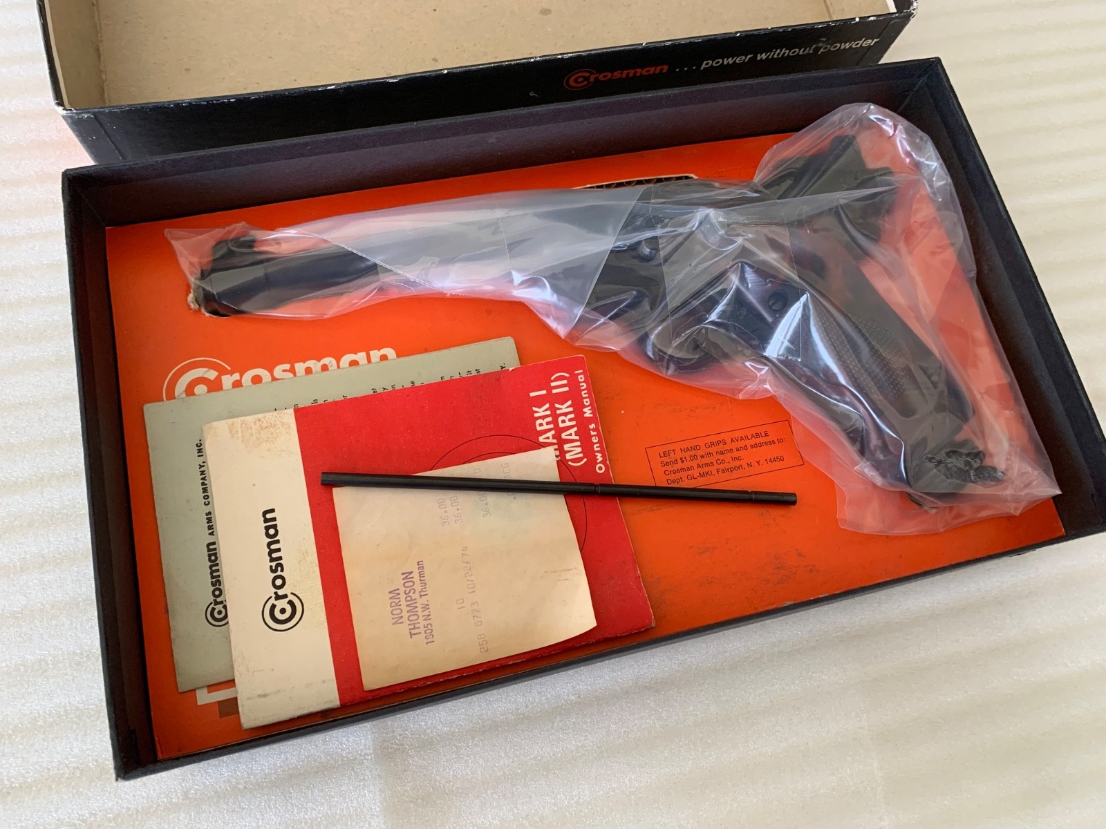 WOW! Serial number 69!! Crosman Mark I AIR pistol w/box and paperwork! Must see!