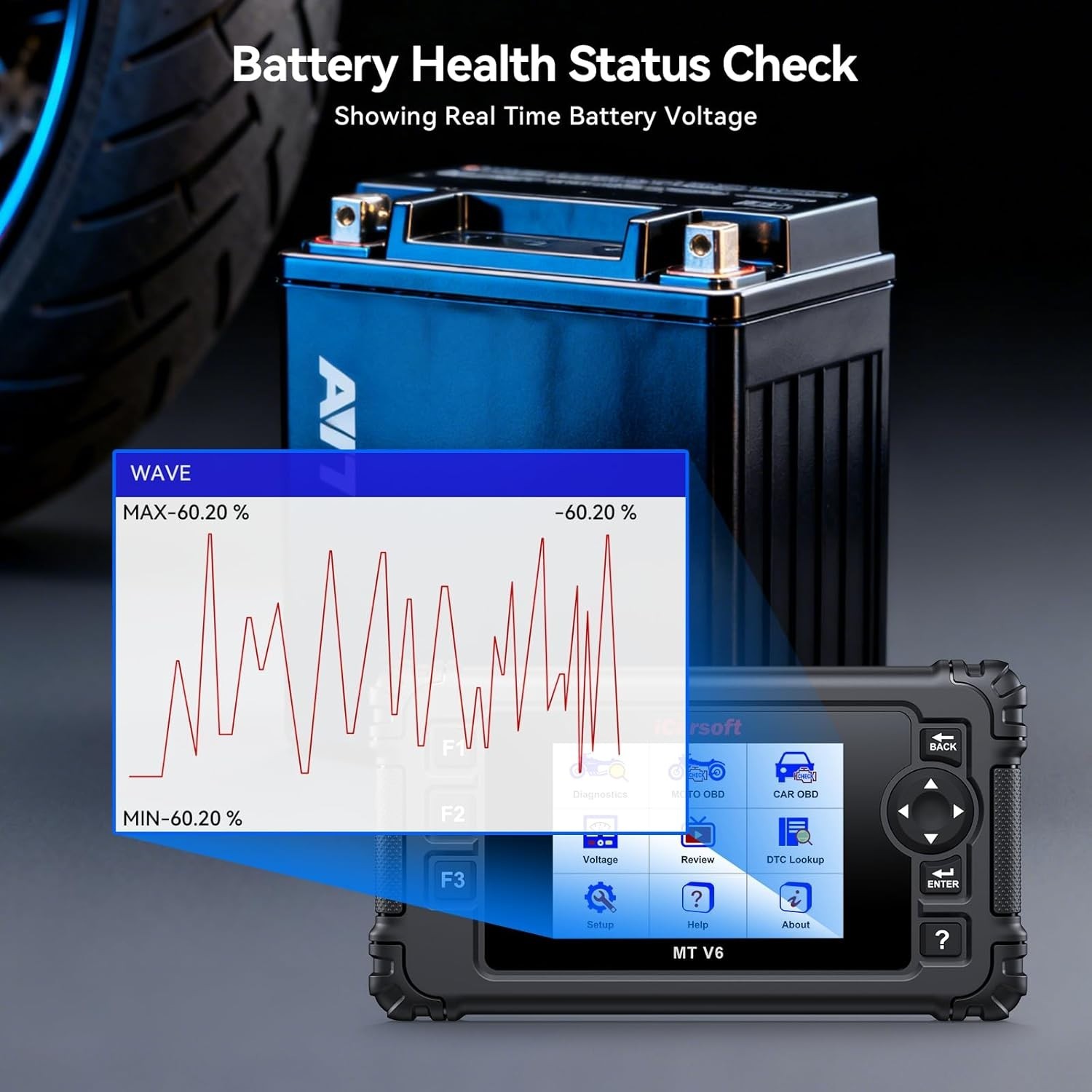 Triumph Motorcycle Diagnostic Tool iCarsoft MT V6 OBD2 Scanner Code Reader UK