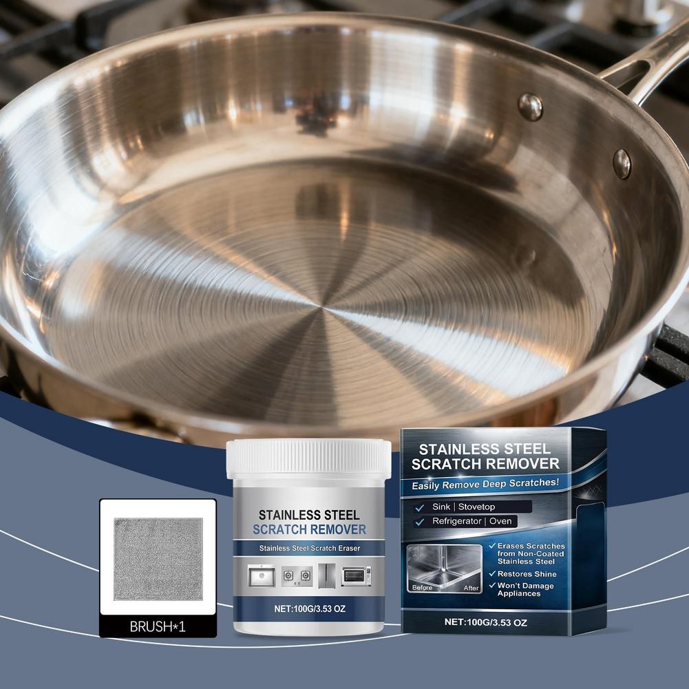 Stainless Steel Scratch Removal Kit 100g Metal Cleaner Polish Paste Rust Remover
