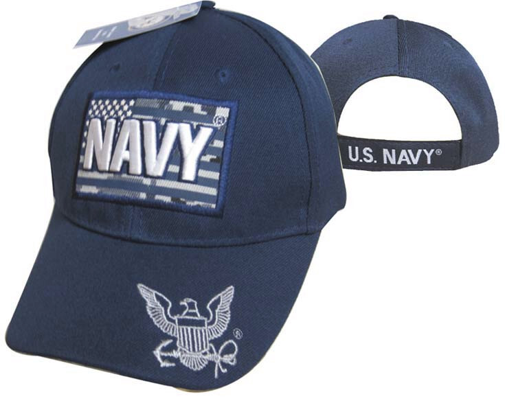 US NAVY PATCH LETTER EMBLEM CAP HAT BLUE (OFFICIALLY LICENSED BY THE US NAVY)