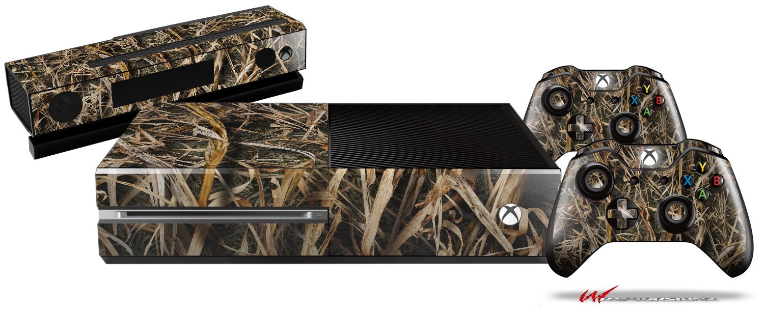 WraptorCamo Grassy Marsh Camo Skin Set fits XBOX One Console Controllers