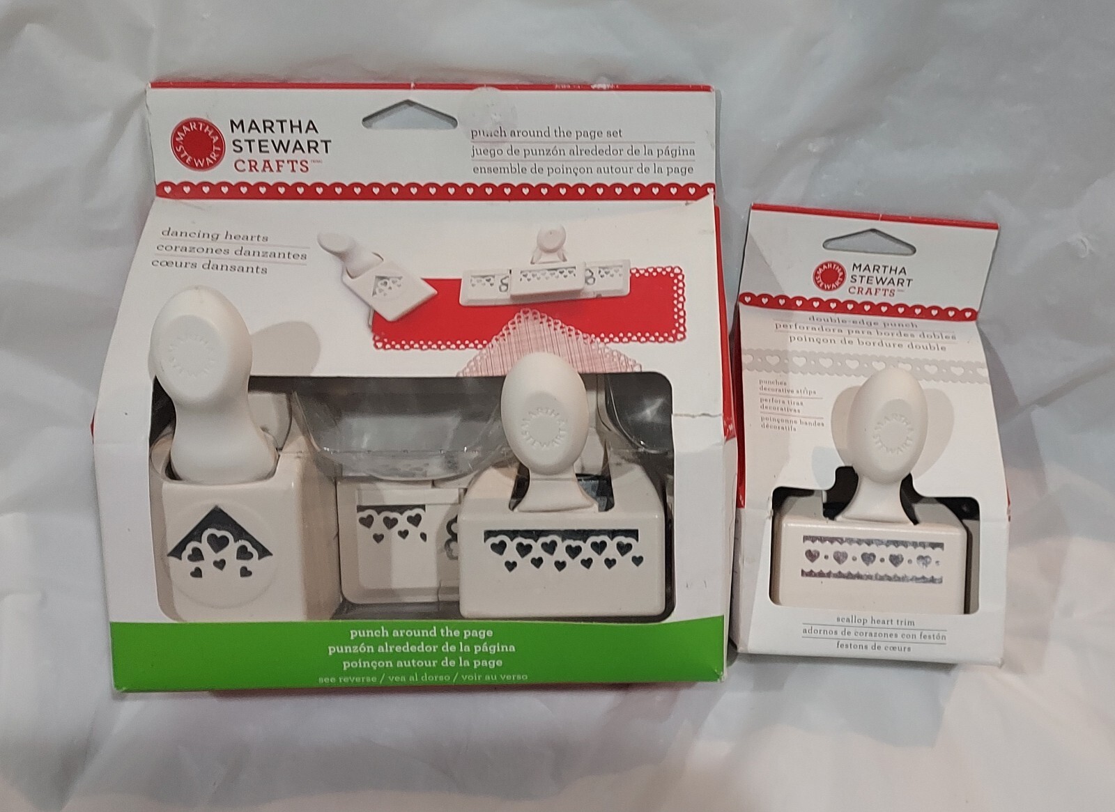 Martha Stewart Hearts Punch Lot Dancing Heart Scallop Hearts