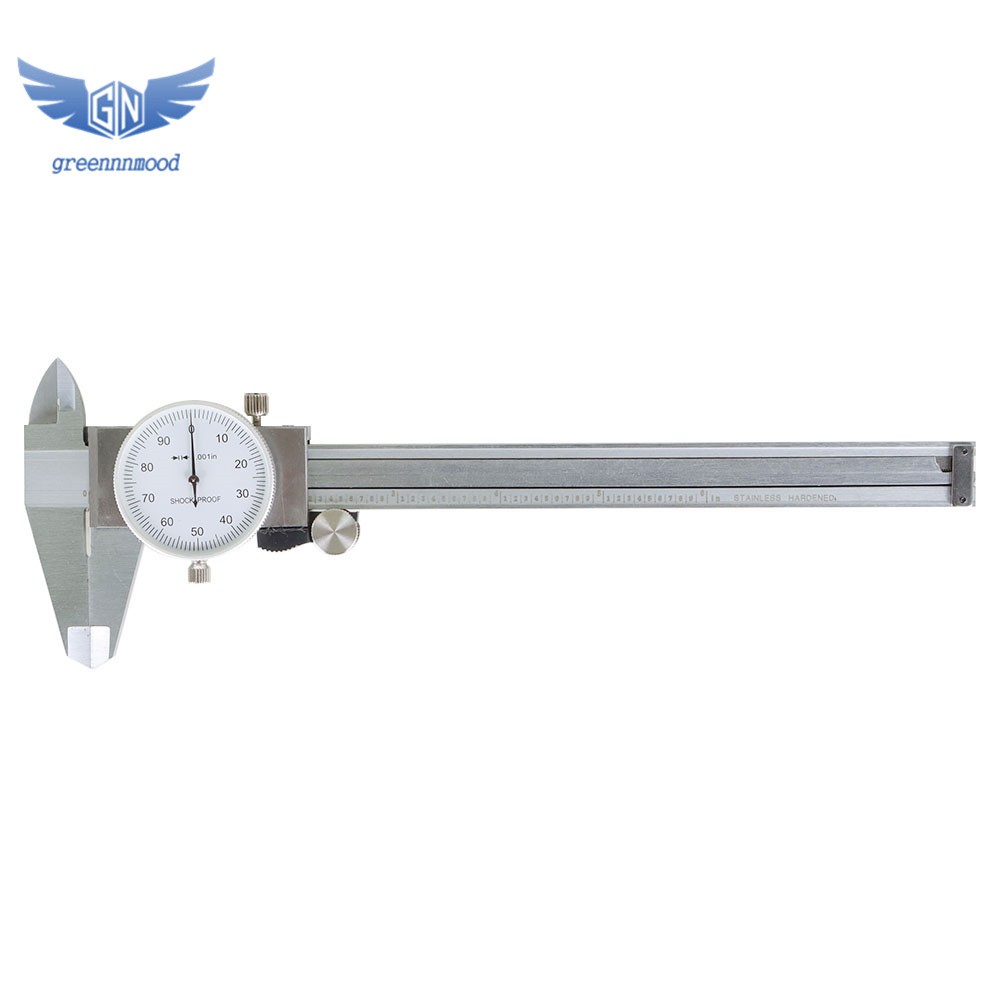 6"/0.001" Premium Precision Dial Calipers Stainless Steel Shockproof 2 Pack