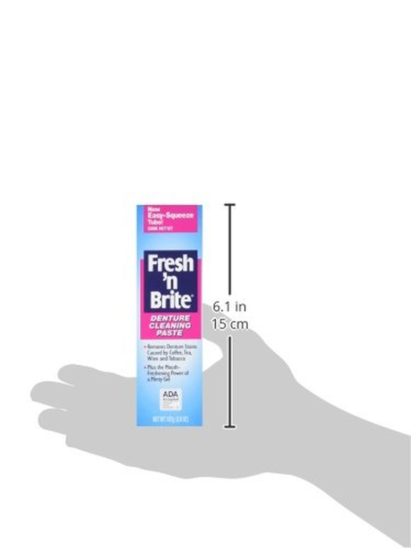 Fresh 'N Brite Denture Cleaning Paste for Dentures, Removable Partial Dentures,