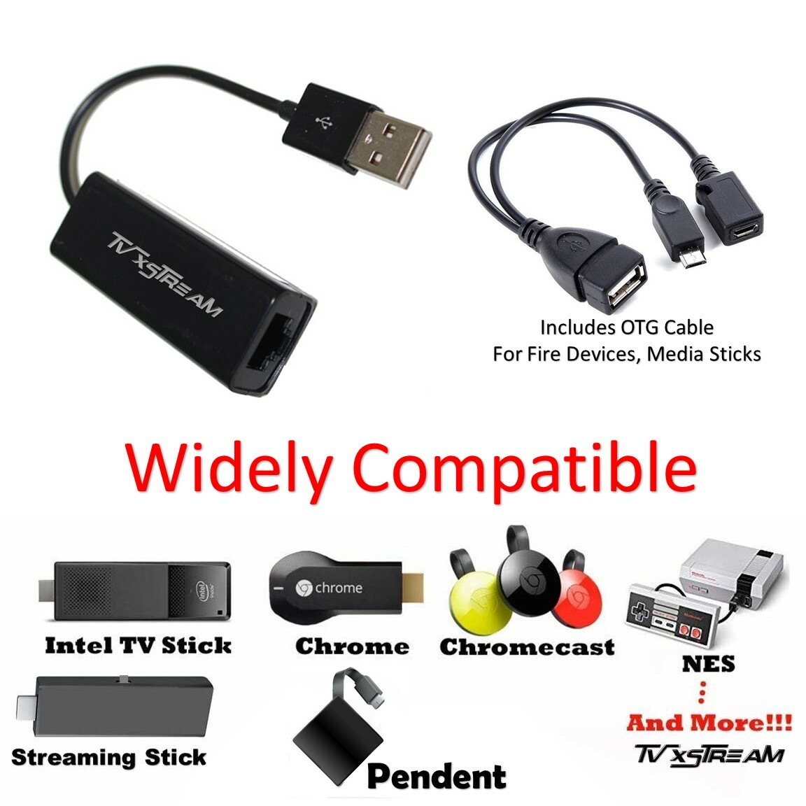Ethernet Adapter for AMAZON FIRE STICK + NEW Fire TV3 - PLUG N PLAY - TV xStream