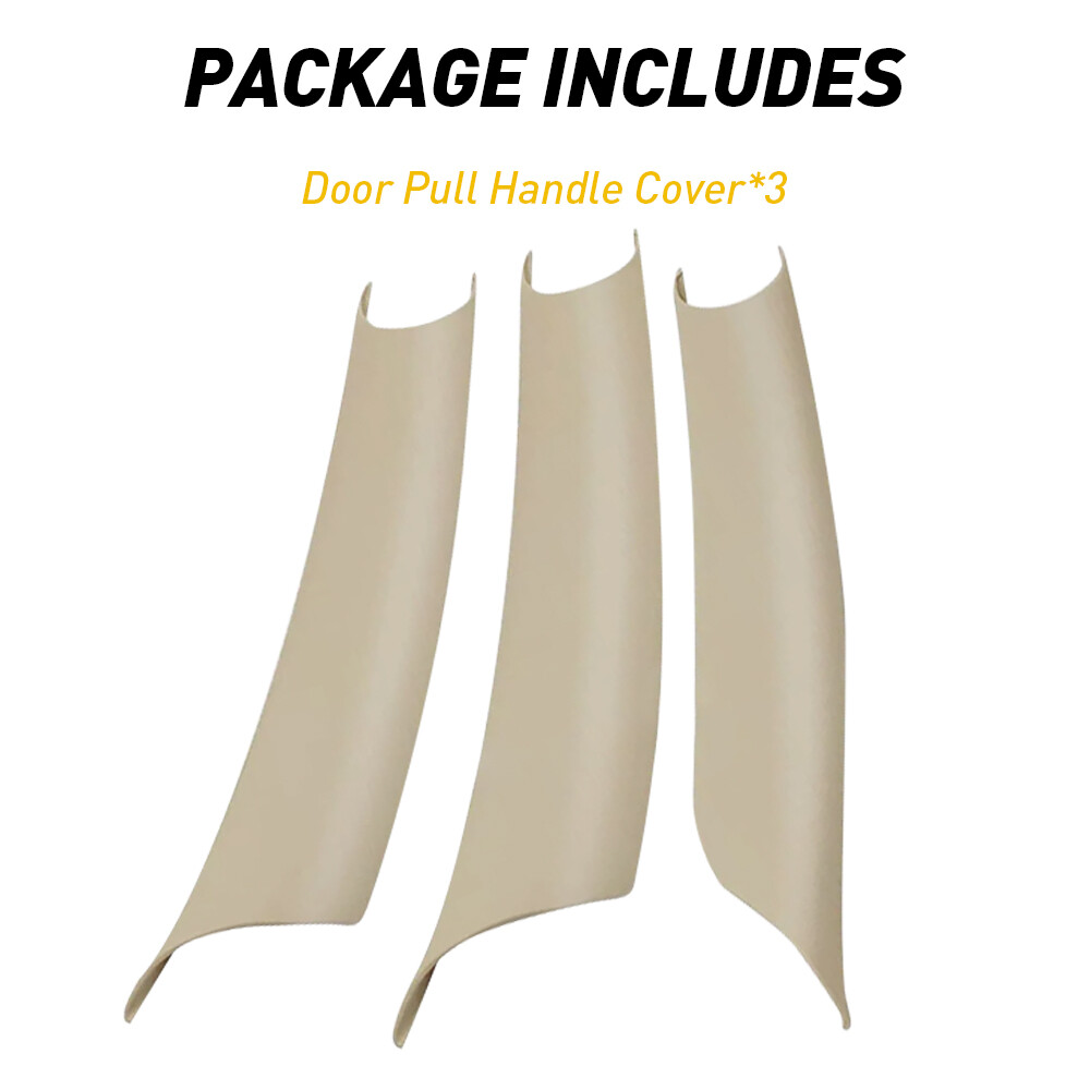 3Pcs Beige Matte Inner Door Pull Handle Cover Panel For BMW X5 X6 E70 E71 E72