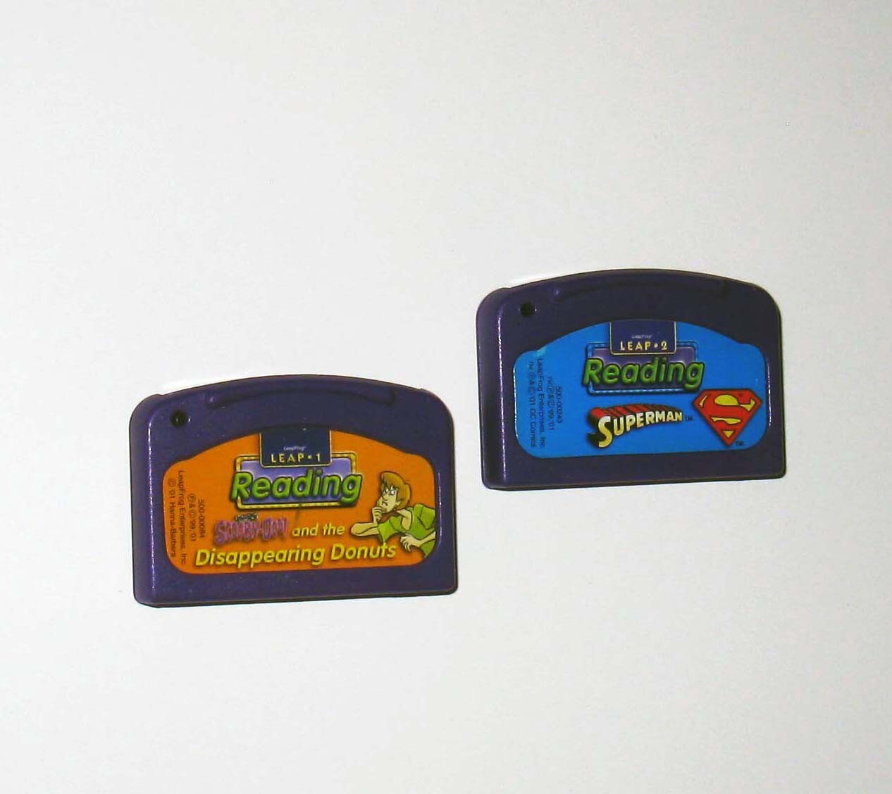 Lot of 2 Leap Frog LeapPad Cartridges Superman Reading Scooby Doo Leap 1 2