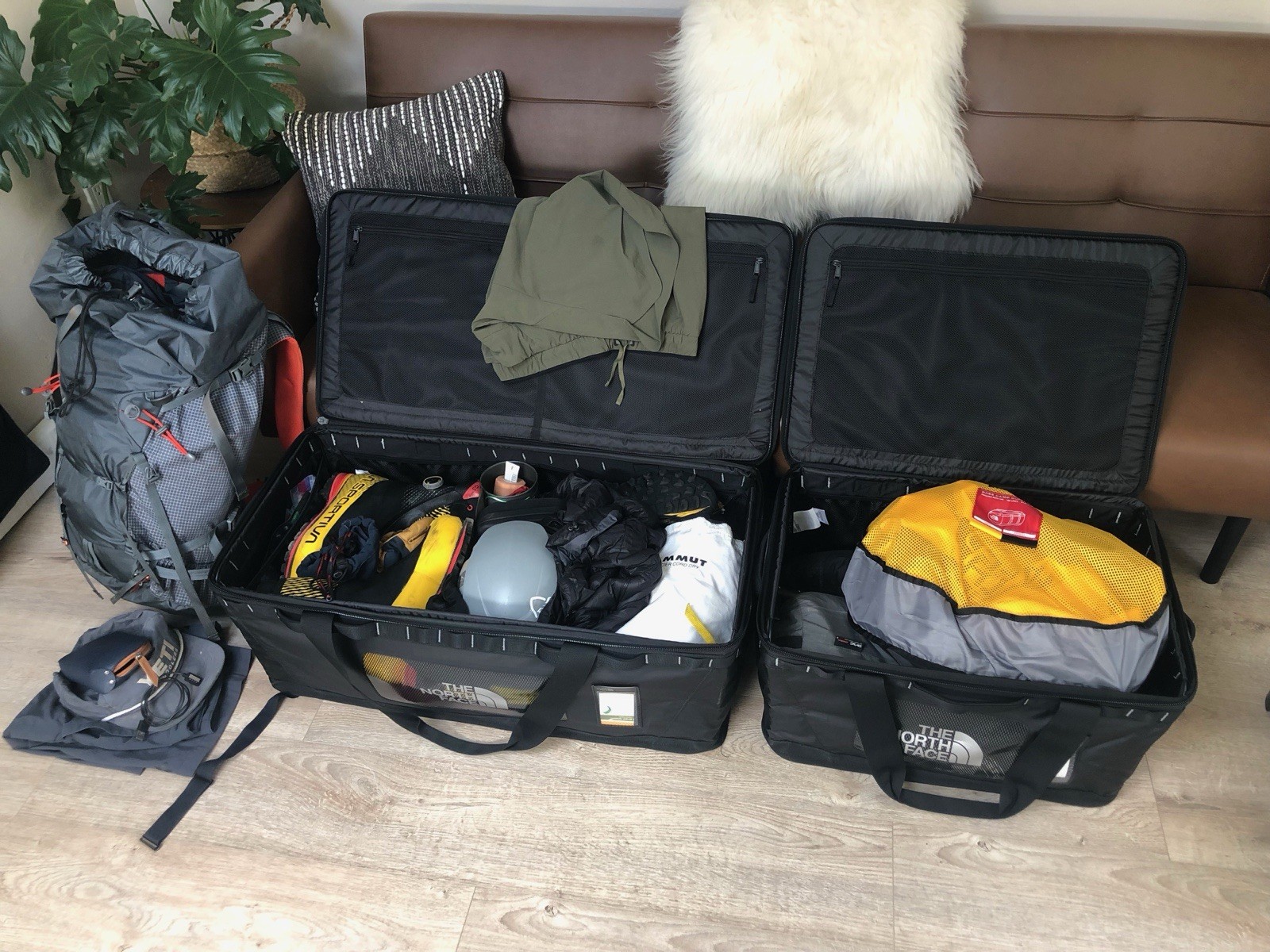 The North Face Base Camp Gear Box PAIR- Large With Medium -Summit Gold SET