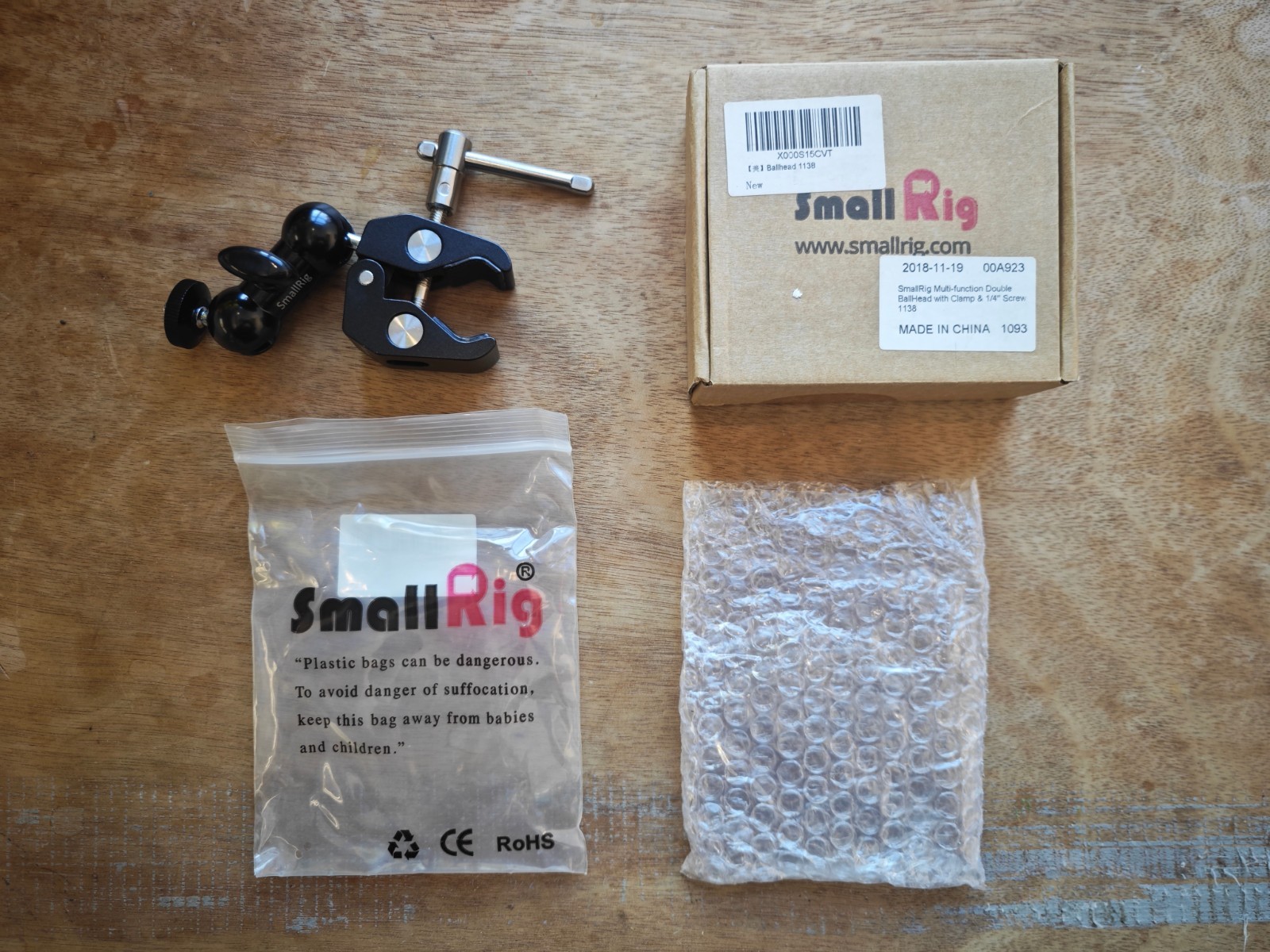 SmallRig Multifunction Double Ballhead with Clamp / 1/4" Screw