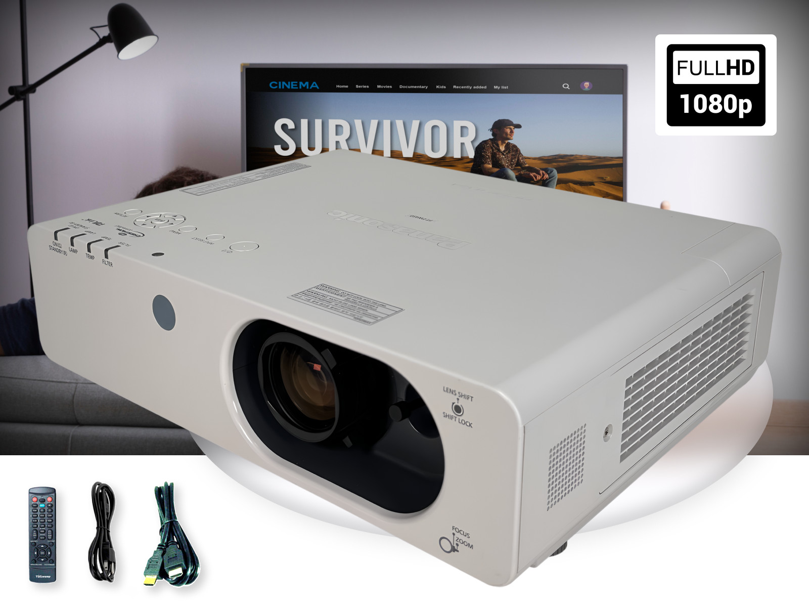 3LCD Projector for School Presentations 3500 Lumens WXGA HDMI Crestron RoomView™