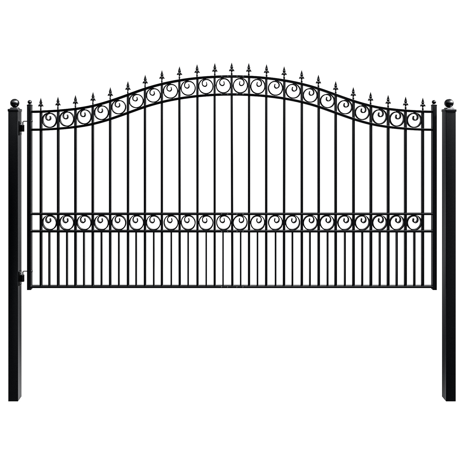 ZUMI 12x6 ft Single Swing Driveway Gate Garden Yard Security Gate Broadway