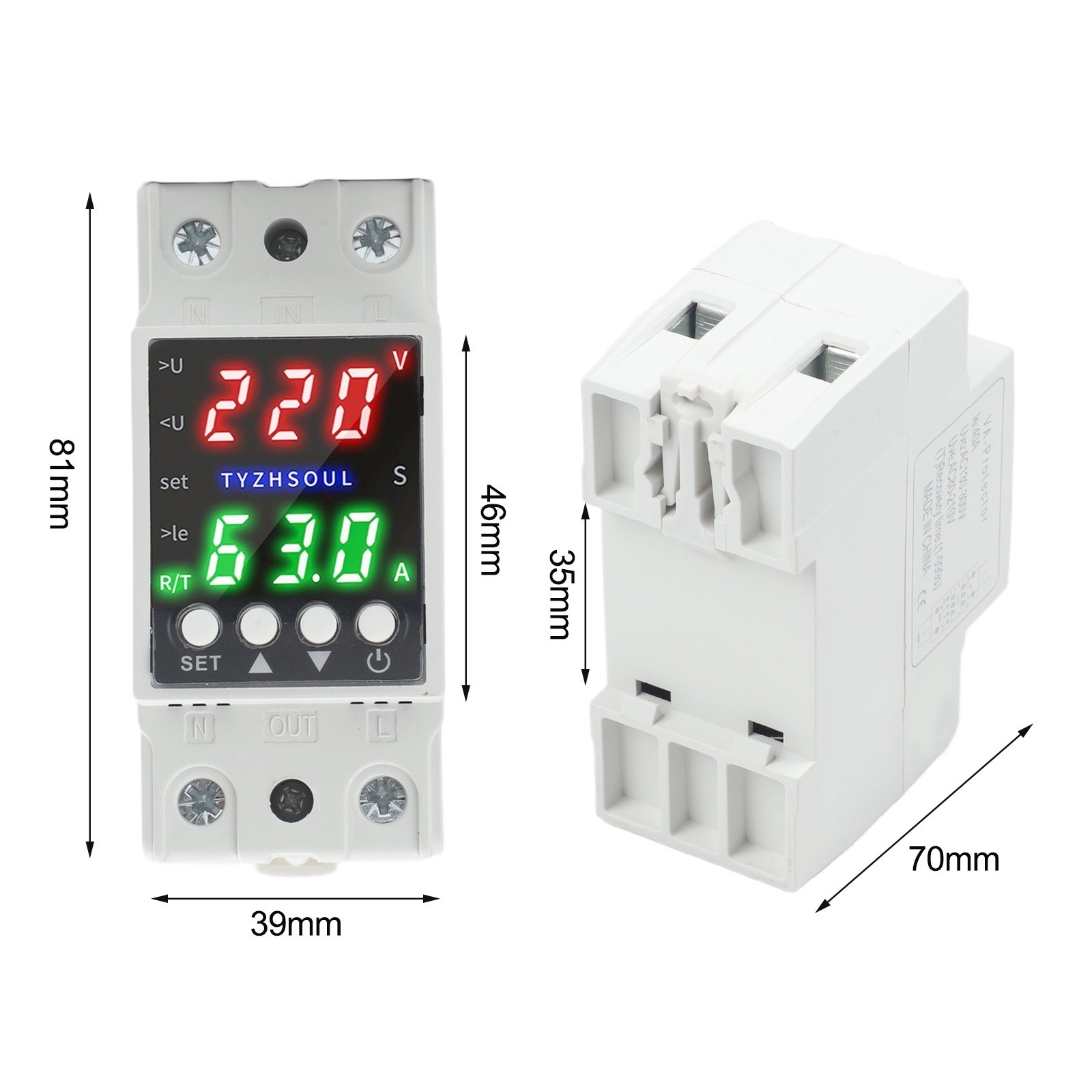 Voltage Protector Smart Device Dual Display LCD Over Under for current Control