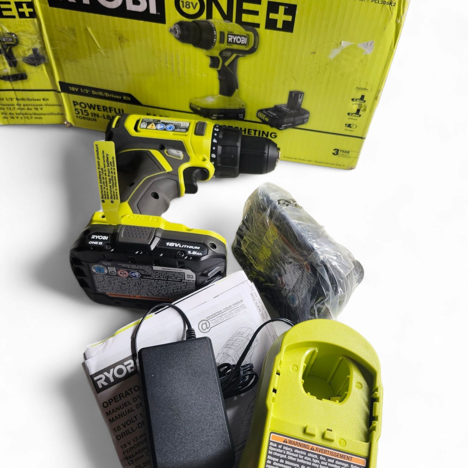 RYOBI 18V ONE+ 1/2 in. Drill/Driver Kit (PCL206K2) – Open Box
