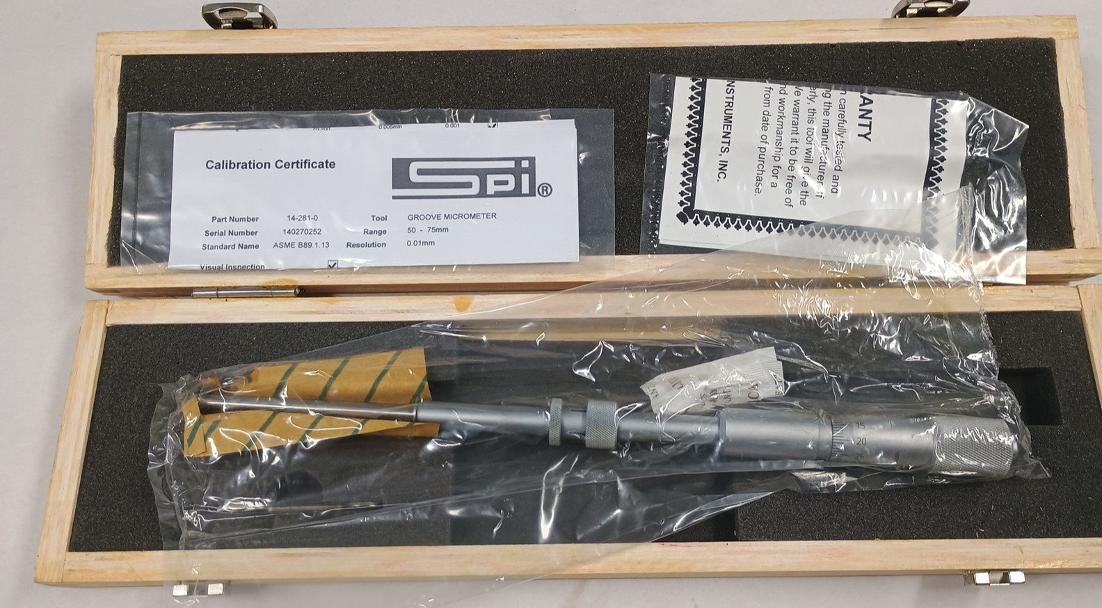 SPI 14-281-0 50-75mm Groove Micrometer