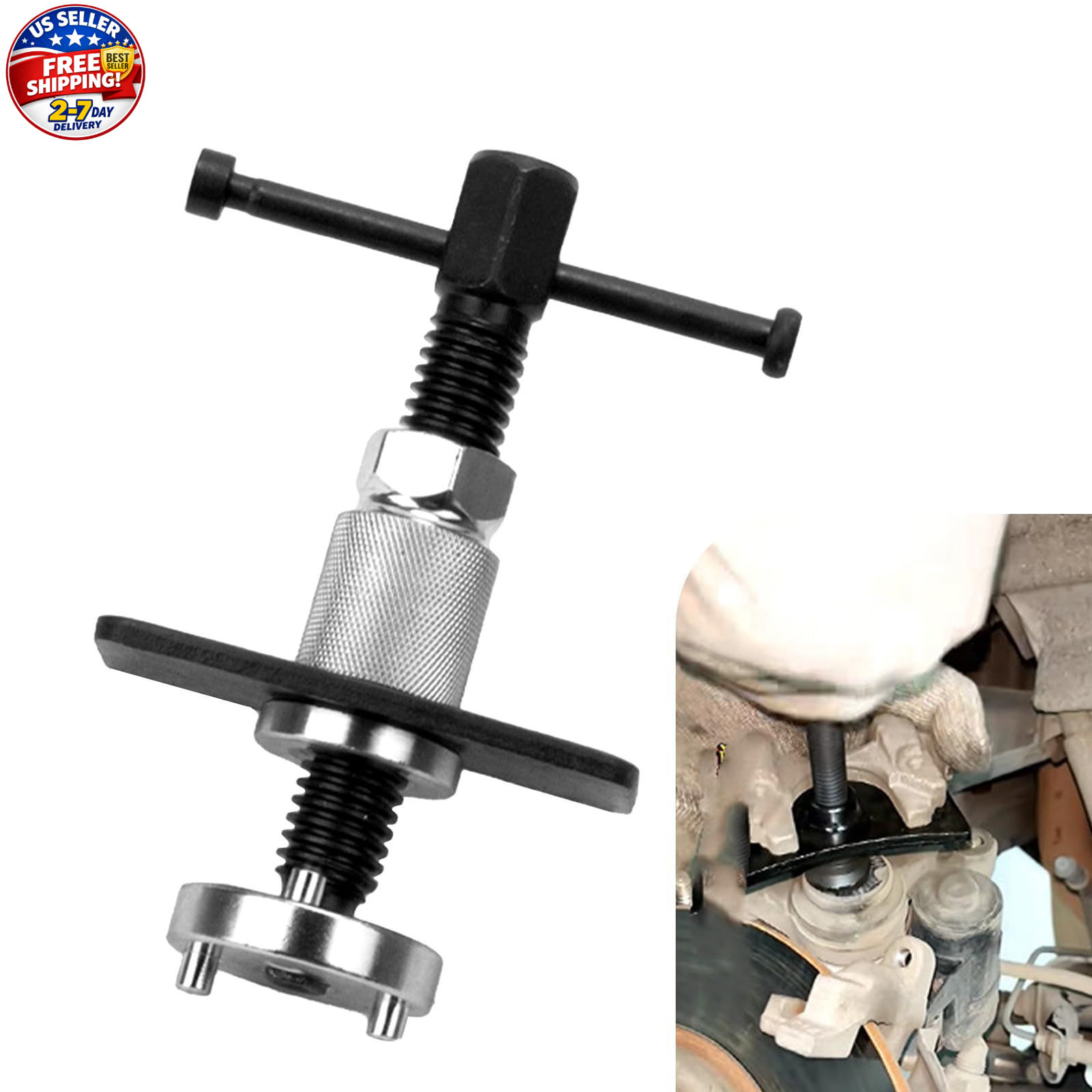 Vioziis Car Brake Piston Wind Back Tool, 3pcs/Set Caliper Black