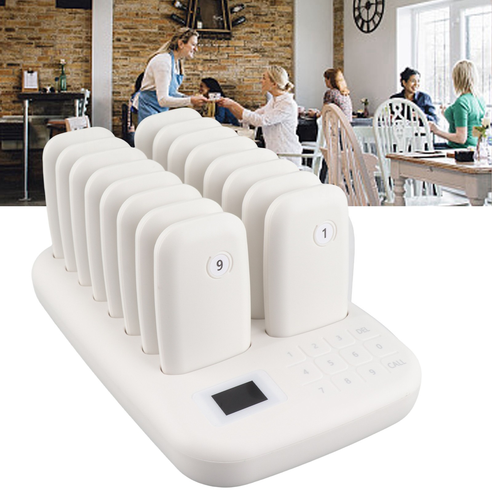 Wireless Calling System 16 Pagers 546yd Transmission 2 Working Modes Touch MIDX