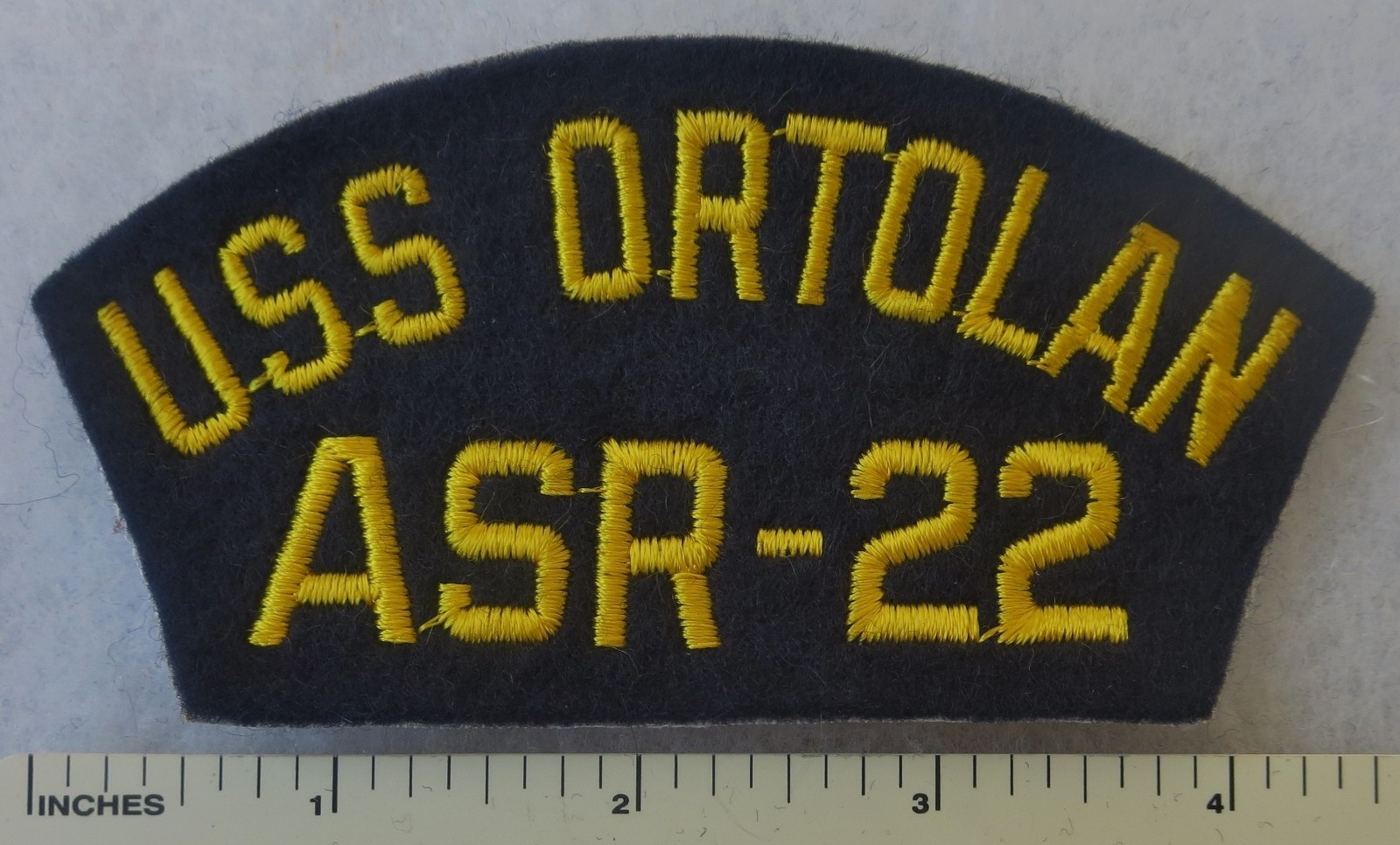 USS ORTOLAN ASR-22 - US NAVY SHIP HAT / CAP PATCH 1973-1995