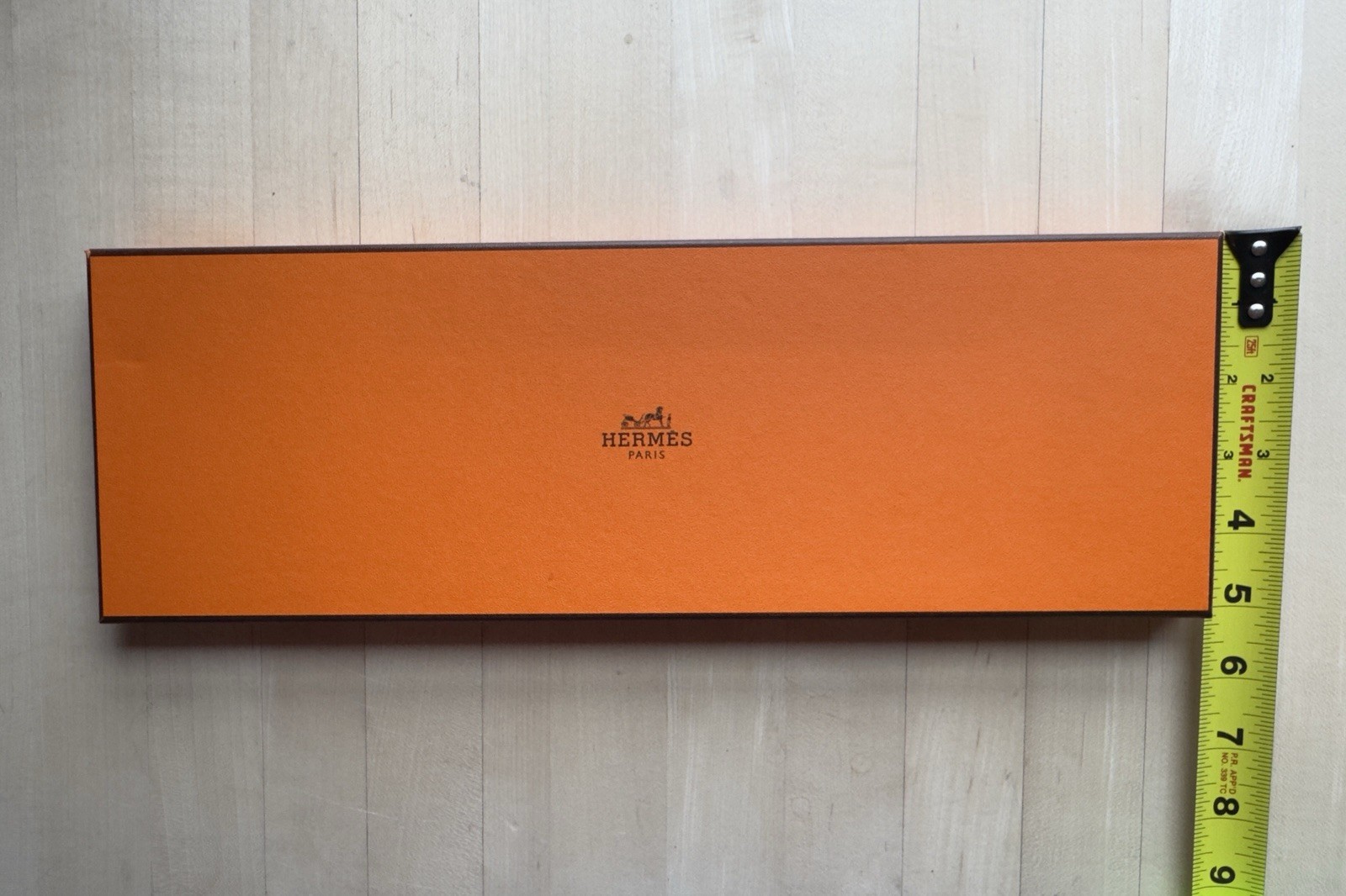 Authentic Hermes Tie Box with Tissue Empty 15 x 5 x 1