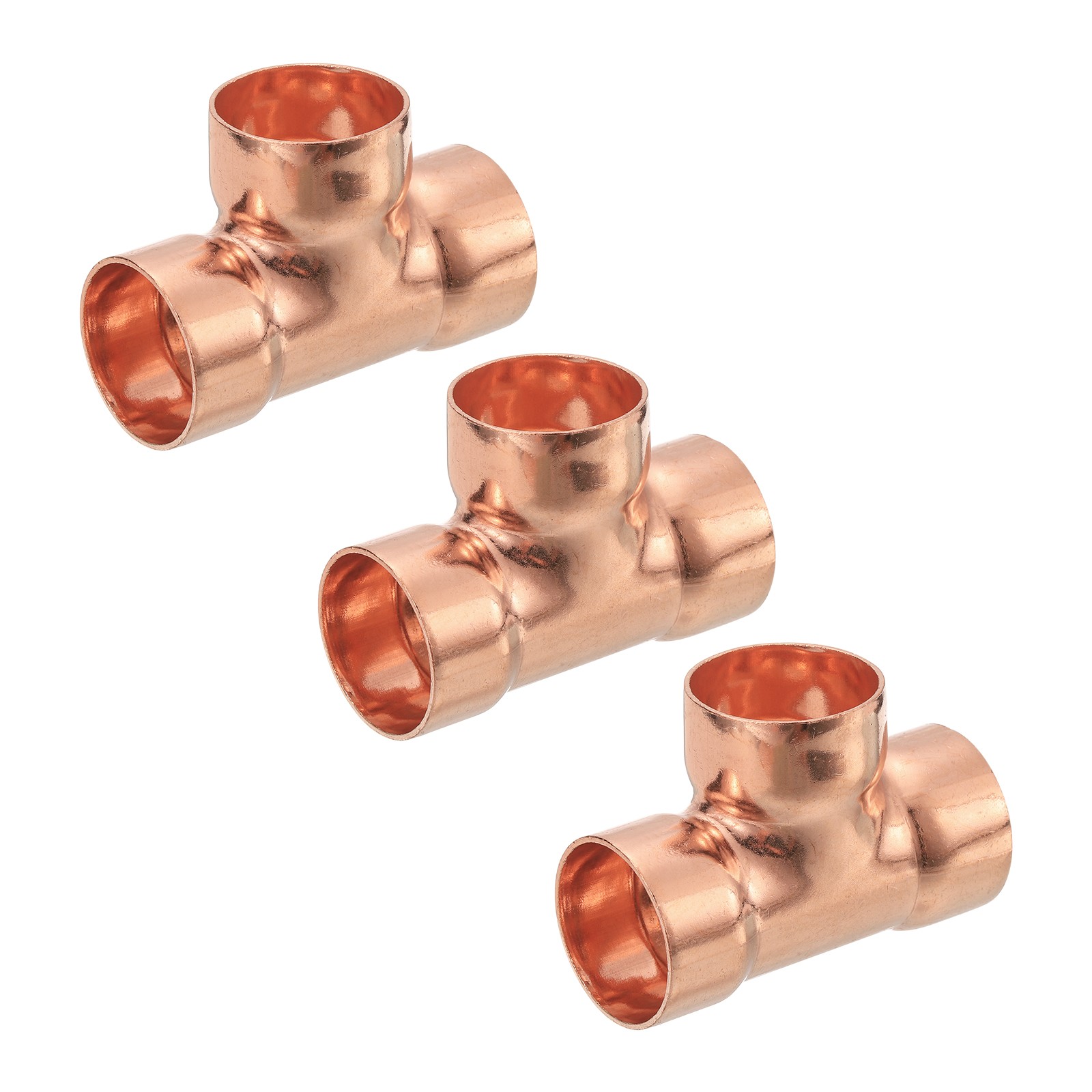 1" x 1" x 1" Copper Tee Pressure Pipe Fitting Connector 3pcs