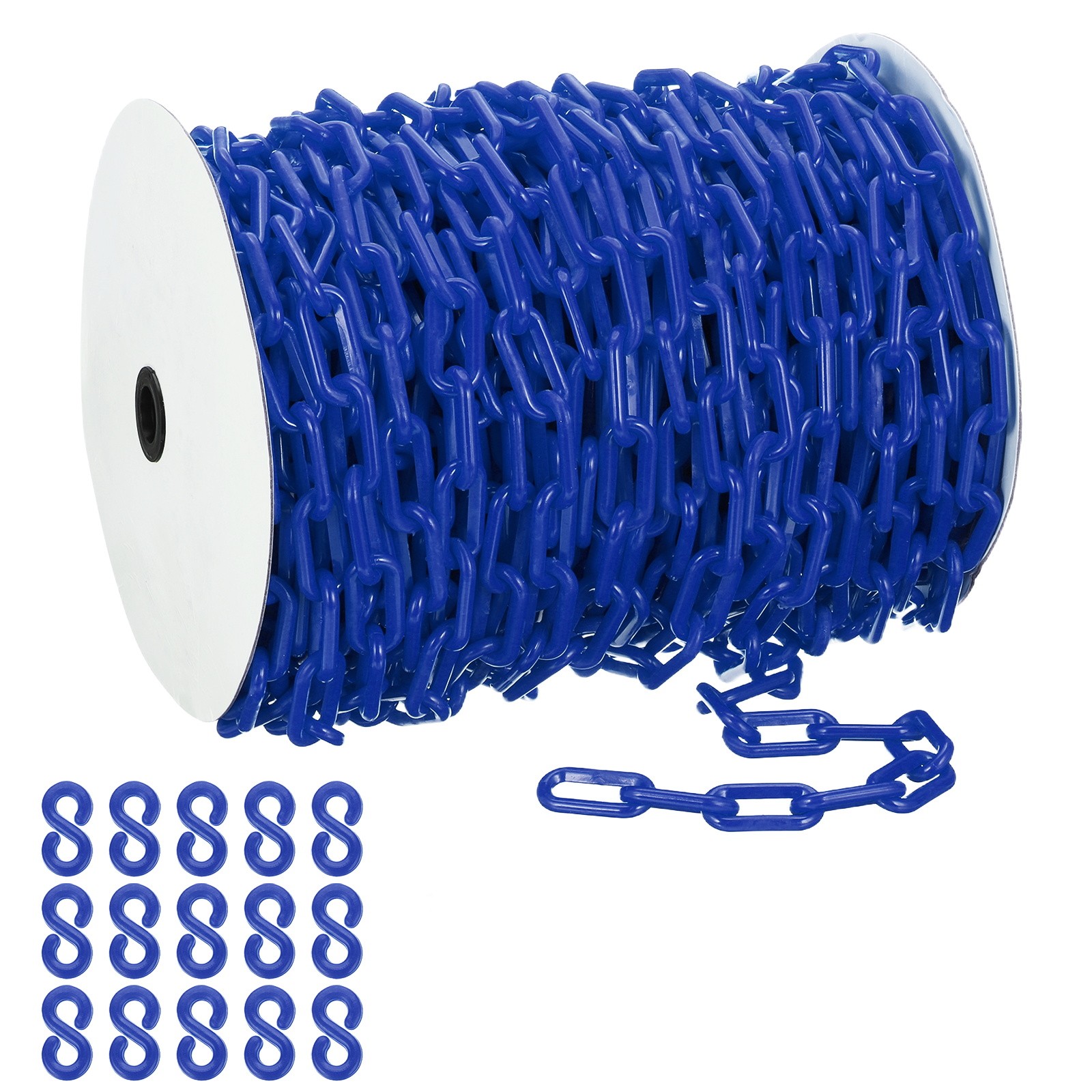 Blue Plastic Chain, 131 ft 8mm Safety Barrier Chain