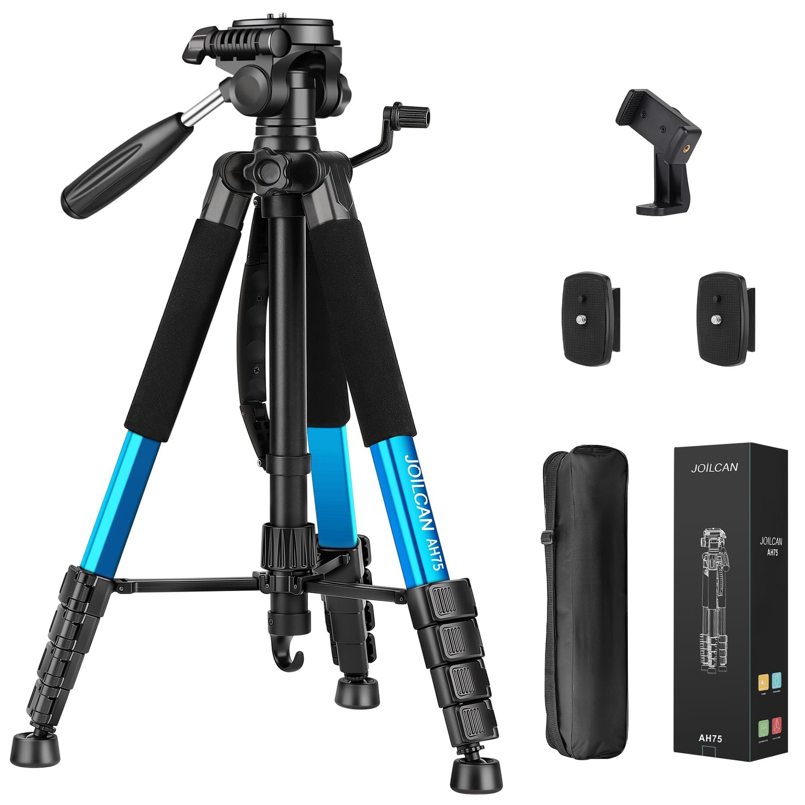 Tripod Tripods, 74" Tripod for Cell Video Recording, Heavy Duty Tall Tripod S...